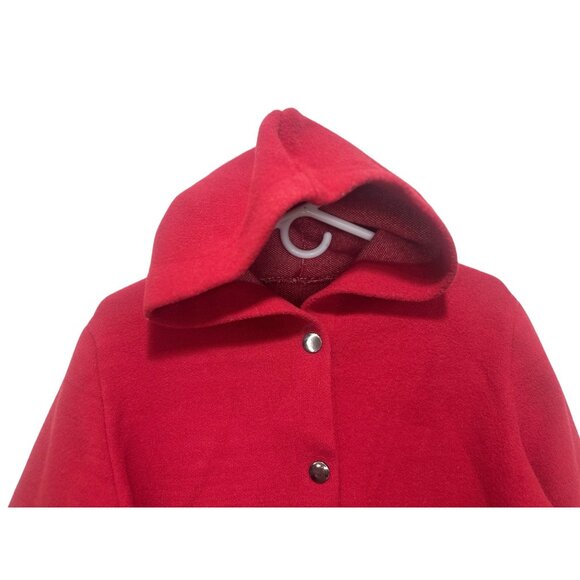 Rare 60s 70s Sweater Hoodie Japanese Style Red Size M/L Handmade Snap Button - Picture 11 of 16
